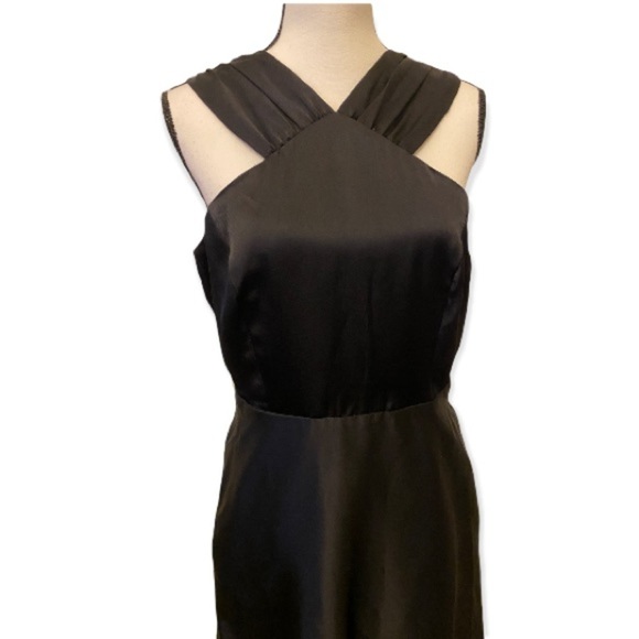 Rachel Rachel Roy NWT Sz 10 Black Halter Criss Cross Sexy Dress With Sheer Stars - Picture 1 of 14